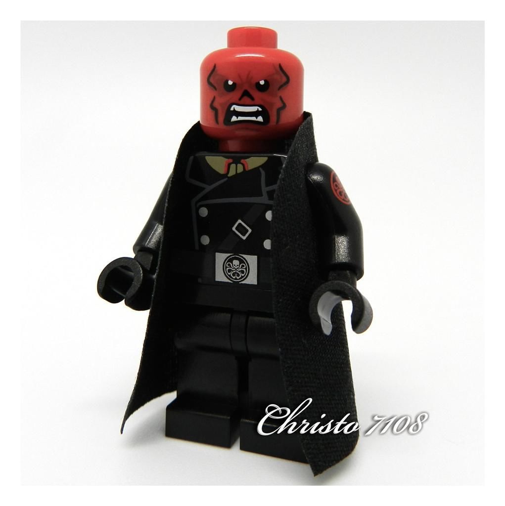  Christo Custom Lego Red Skull Green Tie Minifigure